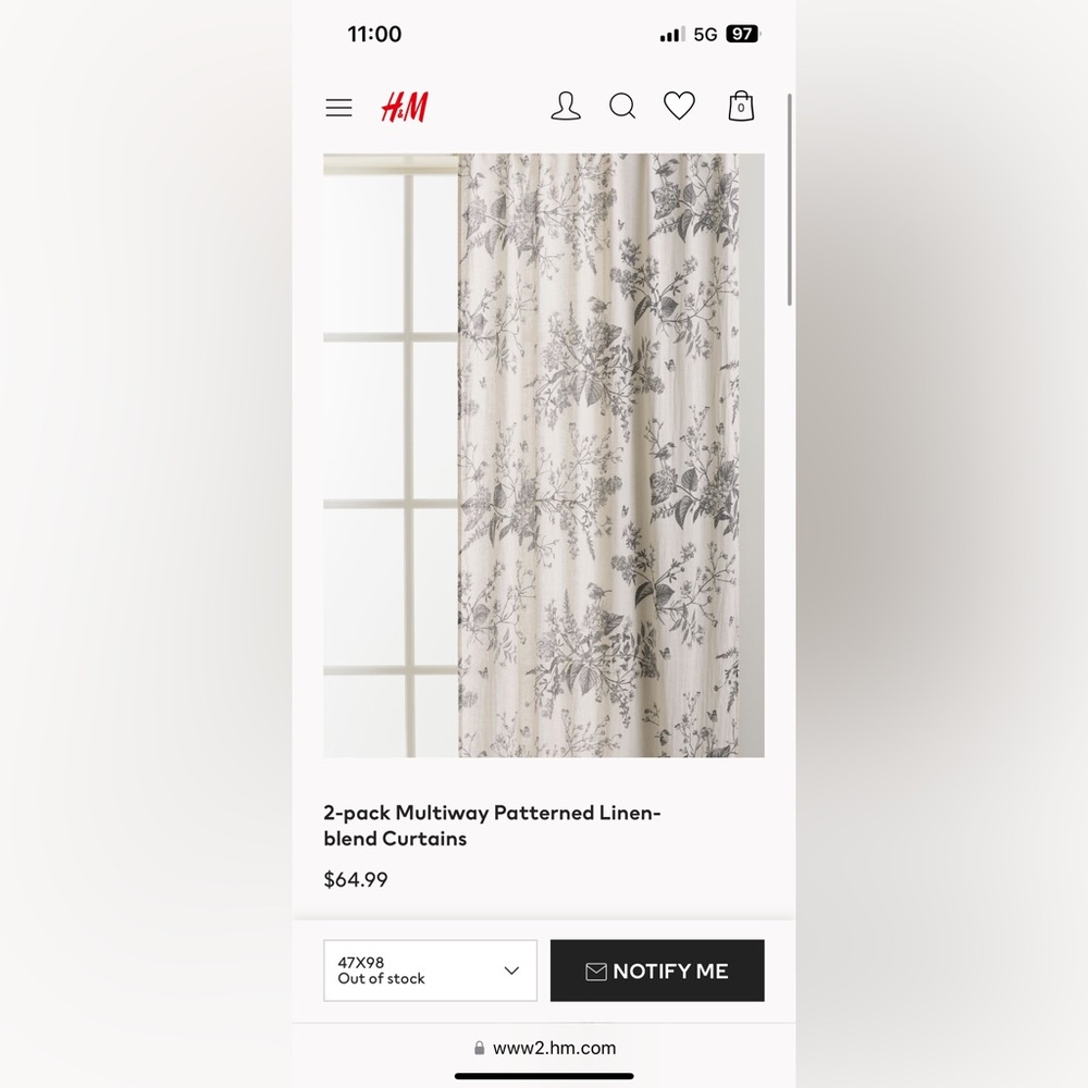 Brand new gorgeous floral print linen curtains.